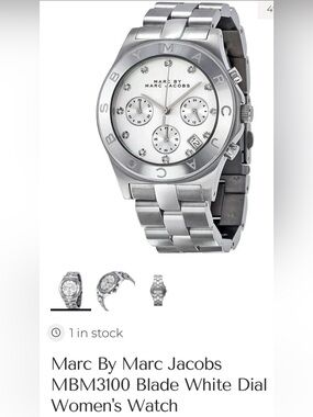 Marc by Marc Jacobs MBM3100 Blade Silver Chronograph Watch